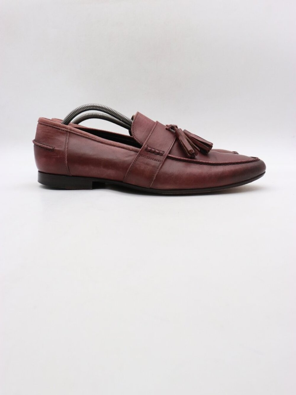 M. Gemi Tassel Loafer Men's Size EU 45 Slip On Burgundy Leather Shoes